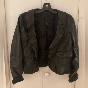 Old navy leather ruffled jacket